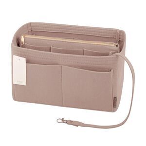 NWT - X-Large Beige Felt Purse Organizer Insert with Zipper for Tote Handbag Bag